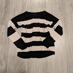 AB Studio Bold Stripe Button Back Sweater